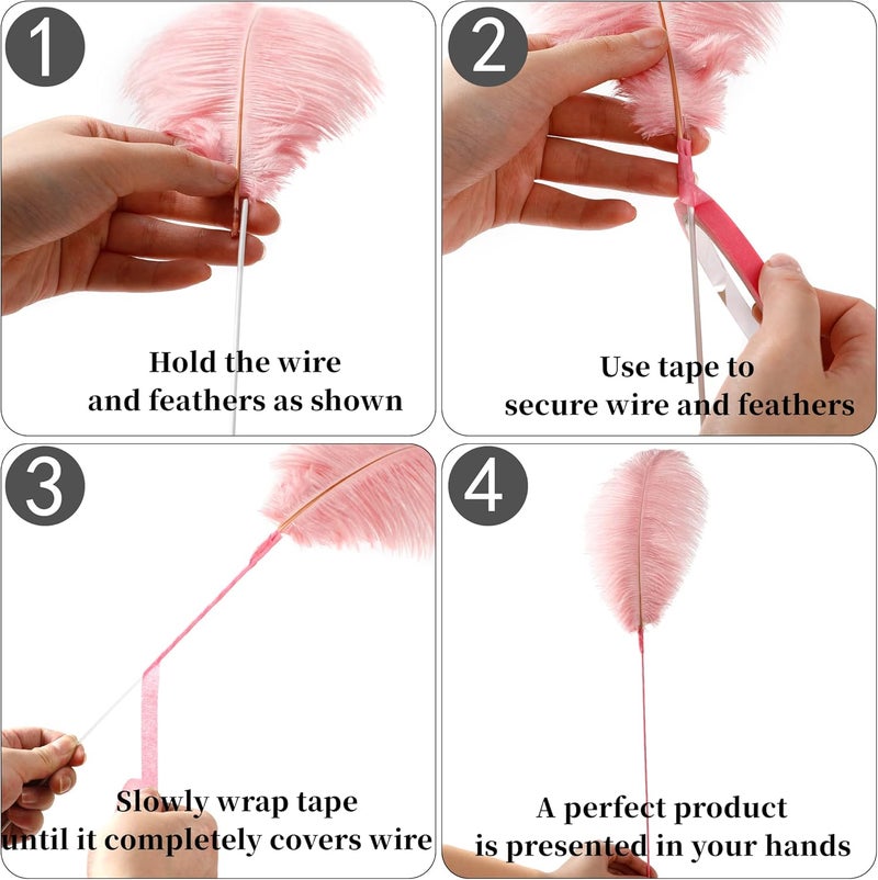 Holmgren Pink Craft Ostrich Feathers - 20pcs Making Kit 22 Inch Ostrich Feathers for Vase, Floral Arrangement, Wedding Party Centerpieces Home Decorations (Lotus Pink) - Image 4
